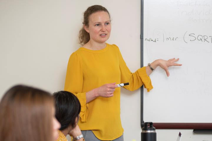 Emily Zitek teaching in the classroom