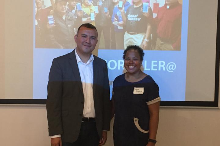 Worker Institute at Cornell Research Specialist Legna J. Cabrera and Manuel Castro, executive director of New Immigrant Community Empowerment