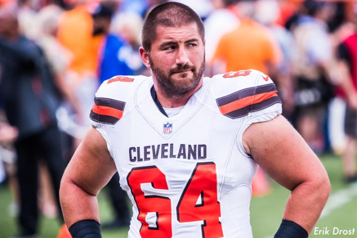 JC Tretter on the field with the Cleveland Browns. Photo courtesy of Erik Drost. 