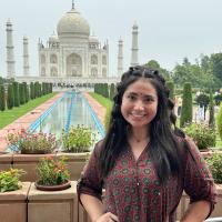 Student at Taj Mahal