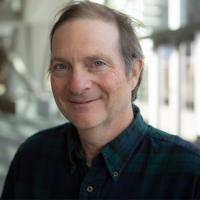 Seth Sanders in the atrium of the Statler Hotel