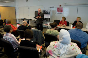 People gathered for a training session