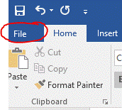 Windows file menu