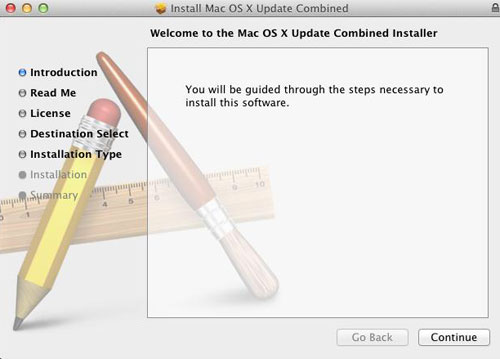 OS X Update dialog box