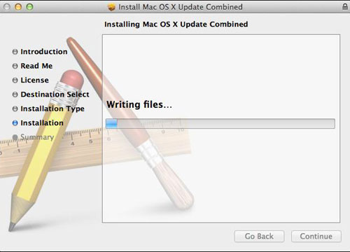 OS X Update dialog box