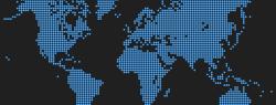 map of the world in black and blue