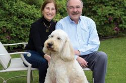 Darry Sragow â€™66 and Susan Pressman Sragow, A&S â€™67 with their dog