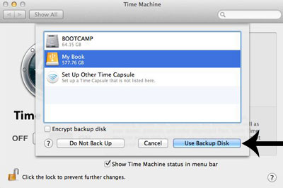 Time Machine back up disk