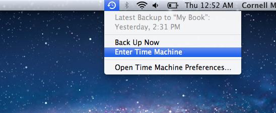 Enter Time Machine Enter Time Machine